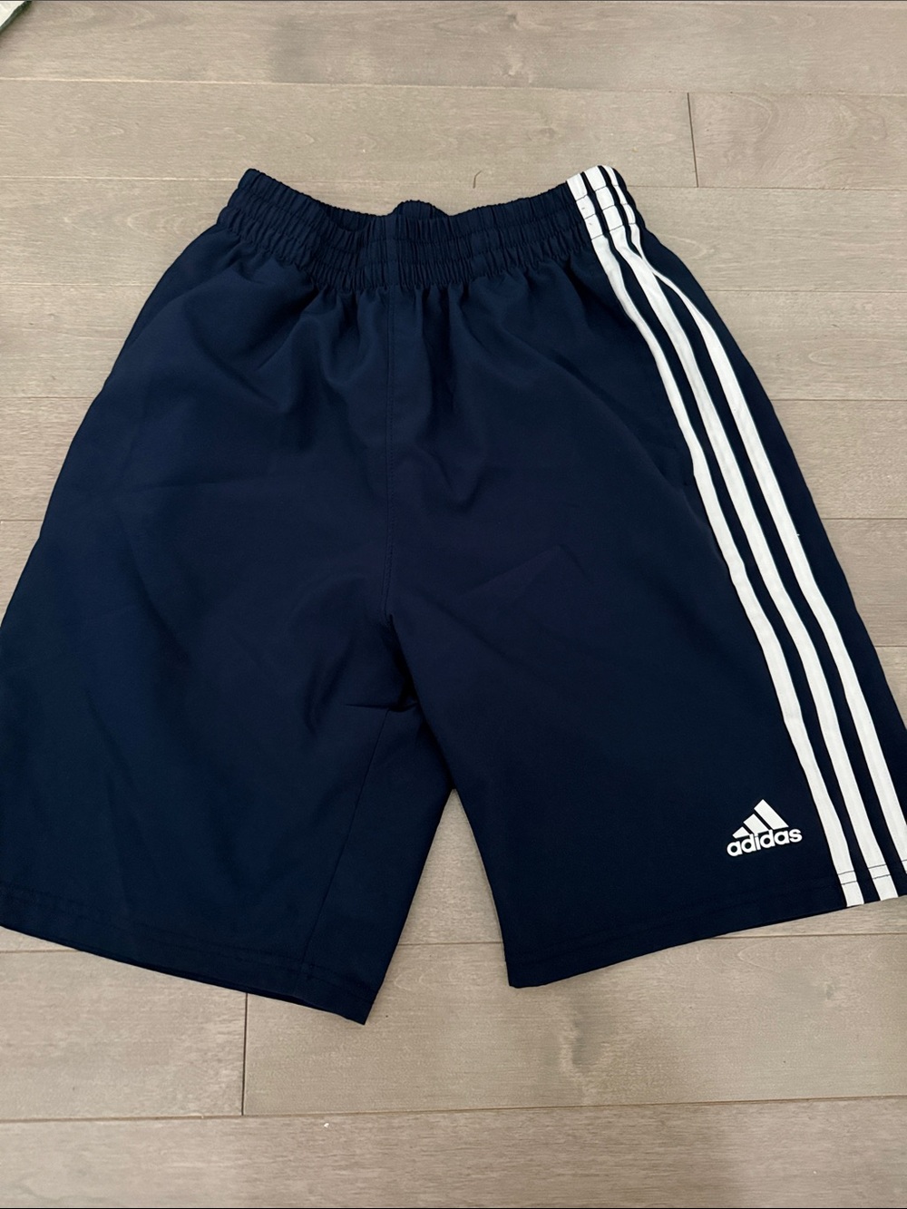 adidas Navy Shorts with White 3-Stripes